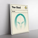 Book Cover The Iliad Homer Modern Canvas Wall Art Print Ready to Hang, Framed Picture for Living Room Bedroom Home Office Décor, 50x35 cm (20x14 Inch)