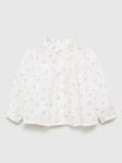 Mango Baby Santana Cotton Blouse, White/Multi