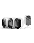 Arlo Pro 5 2K + Essential 2 Indoor 2K, Caméra de Surveillance WiFi Extérieure sans Fil,Batterie Rechargeable Longue durée, Vision Nocturne Couleur Avancée, Essai Secure Inclus, 3 Caméras Blanc