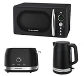 Hamilton Beach Black Ella Kettle 2 Slice Toaster & Retro Microwave Matching Set