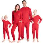 CityComfort Pyjama Famille Assortis, Long Ensemble Pyjama Homme Hiver - Cadeau Homme (Rouge, 3XL)