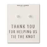 Silver Plated Thank You for Helping us Tie The Knot Earrings with Quote Card