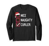 Nice Naughty Curler Family Group Matching Christmas Long Sleeve T-Shirt