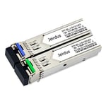 Jeirdus for Juniper SFP-GE10KT13R15 and SFP-GE10KT15R13 1.25G SFP Module BIDI WDM Transceiver 20KM Simplex LC 1310/1550nm (1Pair)