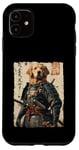 Coque pour iPhone 11 Samurai Dog Warrior Japanese Ukiyo-e Œuvre d'art Chien Samouraï