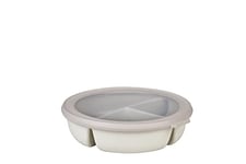 Mepal - Bol bento Cirqula 3 cases multi-usage rond - Boîte de conservation hermétique - Conserver un repas séparé - Meal prep containers & boîtes alimentaires – Nordic white