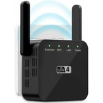 Répéteur WiFi 300 Mbps 2,4 Go, 1 port réseau RJ45, amplificateur de signal Internet sans fil, noir