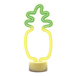 Forever Light Neon Dekoration med Fot LED - Gult / Grönt Ljus med Ananas