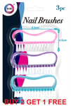 Nail Brush Set Manicure Pedicure Cleaning Scrubbing Toe Brushes Finger Bristles