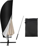 Housse Parasol Deporte Avec Perche Télescopique, Housse Exterieur Impermeable Bache Parasol En Tissu Oxford 420d, Résistant Aux Intempéries, Aux Uv Aux Parasols De 2 À 4m(265x40/70/50cm)