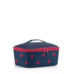 reisenthel coolerbag XL twist silver - Sac isotherme XL en tissu polyester de haute qualité - Idéal pour les pique-niques, les courses et les déplacements, Couleur:mixed dots red