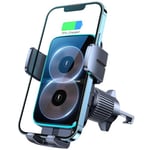 JOYROOM 15W Qi Support Telephone Voiture Induction, 【Double Bobine & Automatic Clamping】 Chargeur, MagSafe Chargeur sans Fil Rapide pour iPhone/Samsung/Xiaomi/Huawei/Oppo