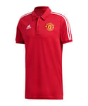 adidas MUFC 3S Polo Homme, Rouge (Reared), M