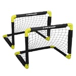 Dunlop Cage de Foot 50 x 44 x 44 cm - Ensemble de 2 Buts de Foot - Mini But Pliable - Kit Entrainement Football pour Enfants et Adultes - Cage Foot Exterieur et Interieur - Noir/Jaune