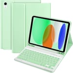 Étui Avec Clavier Pour Ipad 10e Génération 10,9"" 2022, (Disposition Allemande Qwertz), Clavier Bluetooth Sans Fil Amovible, Étui En Tpu Flexible Avec Porte-Stylo Pour Nouvel Ipad 10e Génération