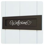 Welcome Door Letterbox Decal Sticker Transfer [White 20x5cm] Mail or Letter Box Vinyl, Can Also Be Transfered onto Windows, Walls and Any Smooth Flat Surface, Home Stickers from LaoGraphics® (White)