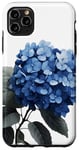 iPhone 11 Pro Max Blue Hydrangea Botanical Illustration Graphic Case