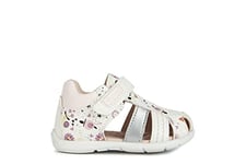 Geox Bébé Fille B Elthan Girl Sandales, White Lt Rose, 22 EU