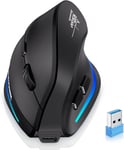 2024 Update Souris Ergonomique Sans Fil, 2.4Ghz Souris Verticale Rechargeable, Wireless Mouse Droitier Silencieuse, 4800 Dpi Réglable Interface Type C Pour Pc Laptop Ordinateur Mac[MOU140198]