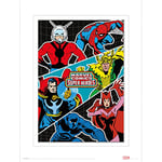 Poster Marvel encadré (héros énergisants avec bordure blanche) 30 x 40 cm, cadeau Marvel pour homme, cadeaux Marvel pour femme et cadeaux Marvel pour garçons et filles – Produit officiel