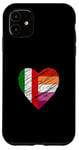 Coque pour iPhone 11 Drapeau LGBTQ Italie Lesbienne Pride Cœur Amour LGBTQIA