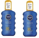 Nivea Sun Immediate Protection Mositurising Sun Spray SPF30 200ml X 2