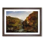 Big Box Art The Hudson River Vol.2 by Thomas Cole Framed Wall Art Picture Print Ready to Hang, Walnut A2 (62 x 45 cm)