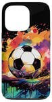 Coque pour iPhone 13 Pro Soccer Color Graffiti Ball Sport