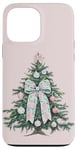 iPhone 13 Pro Max Coquette Green Bow Christmas Tree Soft Pink Cute Xmas Case