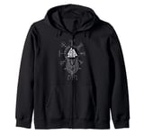 Norse Symbol - Celtic Compass Vegvisir - Viking Valknut Zip Hoodie