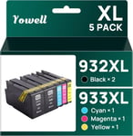 932XL 933XL Lot de 5 cartouches d'encre compatibles avec HP 932 933 XL pour HP Officejet 6100 6600 6700 7510 7610 7612 7110