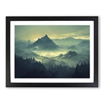 Royal Winter Mountains H1022 Framed Print for Living Room Bedroom Home Office Décor, Wall Art Picture Ready to Hang, Black A4 Frame (34 x 25 cm)