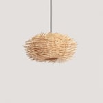 Lampe suspendue en rotin Nulko Iluzzia s Textile noir