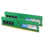 Crucial RAM 32GB Kit (2x16GB) DDR4 3200MHz CL22 (or 2933MHz or 2666MHz) Desktop Memory CT2K16G4DFRA32A, Green