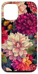 Coque pour iPhone 12/12 Pro Modèle mignon fleur de Dahlia motif violet femmes