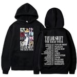 Unisex Hoodie Taylor The Eras Tour - Pojk- och Flicksweatshirt, Midnight Album Swift Print, Dam- och Herrkläder, Huvtröja - Perfekt black S