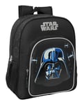 STAR WARS REBELLION - Sac à dos scolaire pour enfant, adaptable au chariot, idéal pour les enfants d'âge scolaire, confortable et polyvalent, qualité et résistance, 32 x 12 x 38 cm, Noir, M,