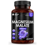 Magnesium Supplements 1000mg - Pure Magnesium Malate Capsules - Bones & Sleep Support - High Absorption Elemental Magnesium - Vegan High Strength Magnesium - 2 Months Supply - Not Magnesium Tablets