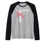 Jesus - King of Kings, 1 Cross 3 Nails 4 Given Christian Raglan Baseball Tee