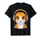 Leopard Gecko with Headphones Music Funny T-Shirt