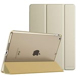 MoKo Étui Compatible avec iPad 9e Génération 2021/iPad 8ème Génération 2020/iPad 7ème Géné 2019, Etui à Rabat avec Support Léger avec Semi-Transparent Protecteur pour iPad 10.2 2021 - Or Champagne