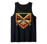 Baseball Home Plate Drip with crossed bat baseball Drip Tank Top