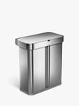 simplehuman Dual Rectangular Sensor Bin with Voice Control, 58L