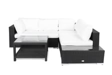 Loungegrupp Bahamas 4-sits Bord 75x75 - Avslut Svart Loungeset & loungegrupp Vit,Svart Comfort Garden