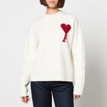 AMI De Coeur Logo-Intarsia Wool Sweatshirt - S