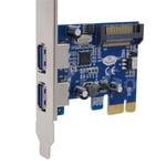 Adaptateur d'alimentation USB 3.0, 2 ports, carte de conversion, PCI Express sata, PCI e, nec 720200, profil bas Nipseyteko