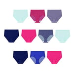 Hanes Women's Microfiber Panties, Moisture Wicking Stretch Underwear, Pack of 10 May Vary Briefs, Assorted Colours, 36