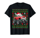 Monster Truck Xmas Lights Ugly Santa Monster Truck Christmas T-Shirt