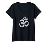 Womens Vintage Om V-Neck T-Shirt