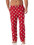 Amazon Essentials Pantalon de Pyjama en Flanelle - couleurs abandonnées Homme, Rouge Pingouin, M